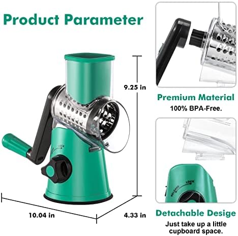 GDL Cheese Grater Hand Crank, Rotary Cheese shredder, Vegetable Slicer - Image 6
