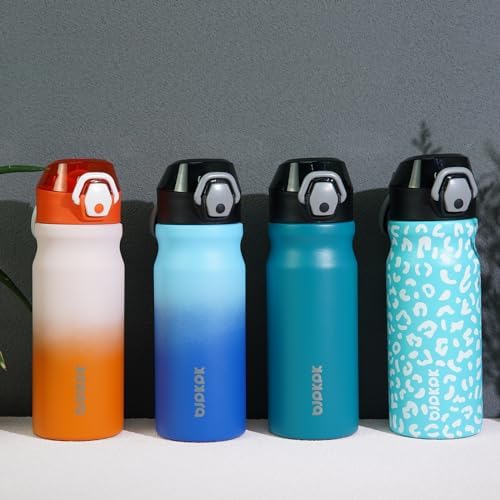 BJPKPK 18 oz Water Bottle with Straw & Handle, Insulated Stainless Flask - Image 6