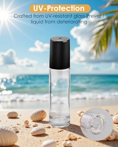 Essential Oil Roller Bottles - 12 Pack Refillable 10ml Glass Roller Bottles - Image 6