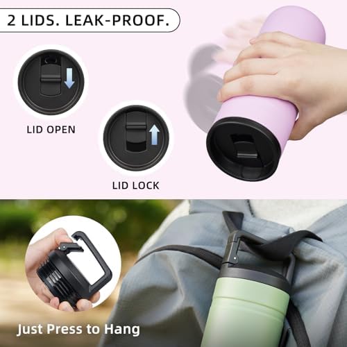 BJPKPK 20 oz Insulated Travel Water Bottle, Coffee Tumbler Stainless Steel - Image 6