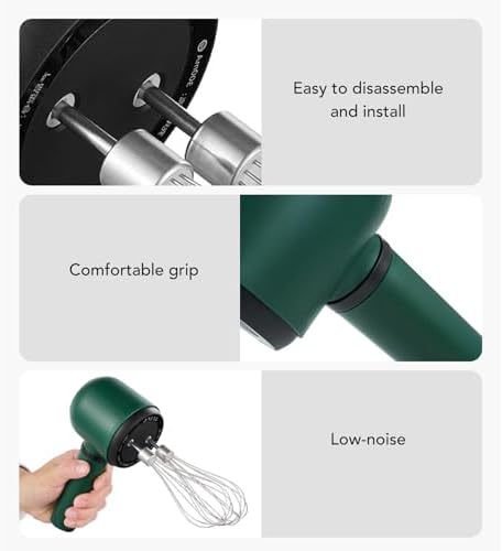 Hand Electric Mixer,1200mAh USB Rechargeable Cordless Portable Electric Egg Beater Electric Egg Blender with 2 Whisk Handheld Baking Stirrer for Cake Baking Cookware - Image 7