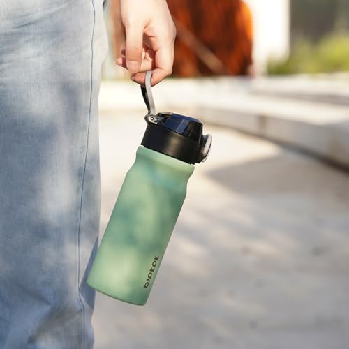 BJPKPK 18 oz Water Bottle with Straw & Handle, Insulated Stainless Flask - Image 6