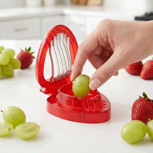2Pcs Strawberry Slicers, Stainless Steel Blades, Multi-Purpose Fruit Cutter for Eggs, Tomatoes, Uniform Slices Kitchen Tool 3.7x3x1.2 in - Image 7
