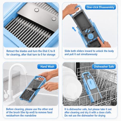 8-in-1 Safer Mandoline Slicer Plus for Kitchen Adjustable Potato Slicer - Image 7