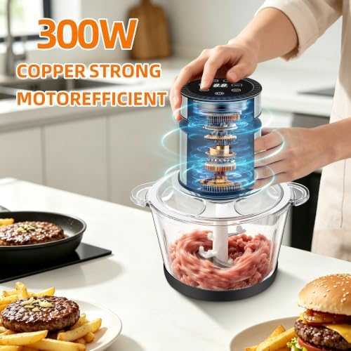 Auto Food Processor, 300W Touch Control Electric Chopper With Digital LCD