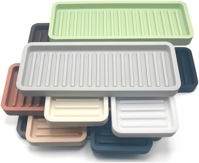 Silicone Kitchen Sink Organizer Tray, Sponge Holder and Countertop Protector | Bathroom and Kitchen Soap Dish and Dispenser Tray (Sand Dollar, 12"x4")