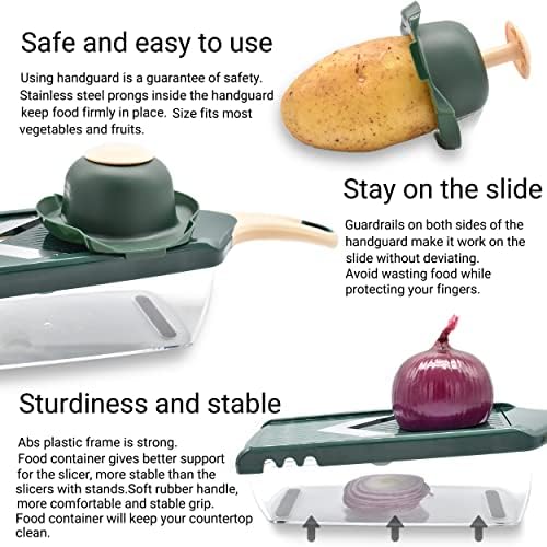 NACOLUS Adjustable Mandoline Slicer for Kitchen - Ultra Sharp V-Blade with Container, Julienning Slicer for Potatoes, Apples, Onions, Tomatoes - Image 6