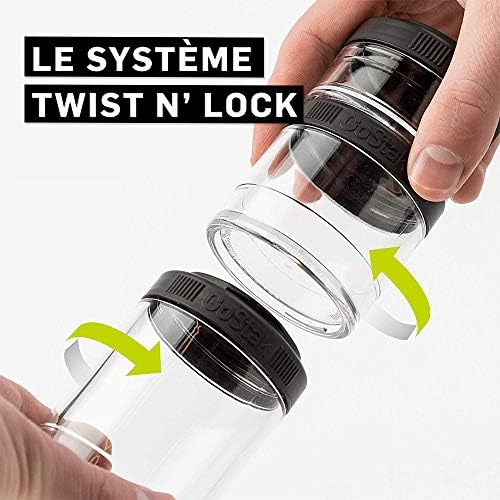 BlenderBottle GoStak Tritan Twist n' Lock Storage Jars 2 Pack Black - Image 6