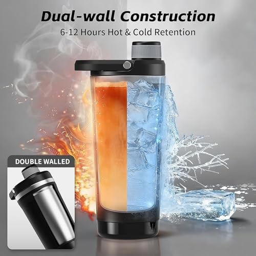 PROCHAIN Insulated Stainless Steel Protein Shaker Bottle, 20oz Metal Mixer - Image 6