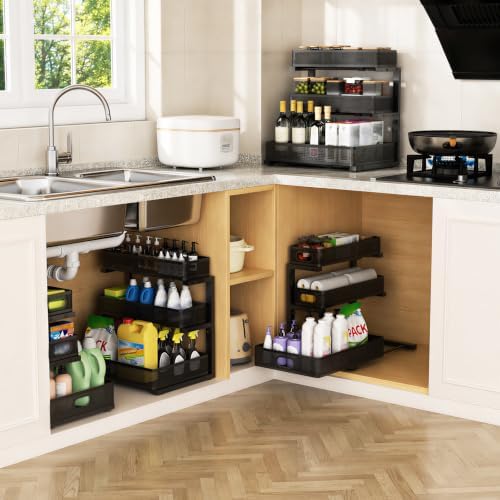 Three-Tier Under Sink Organizer Kitchen Bathroom, Mesh, 1 Pack