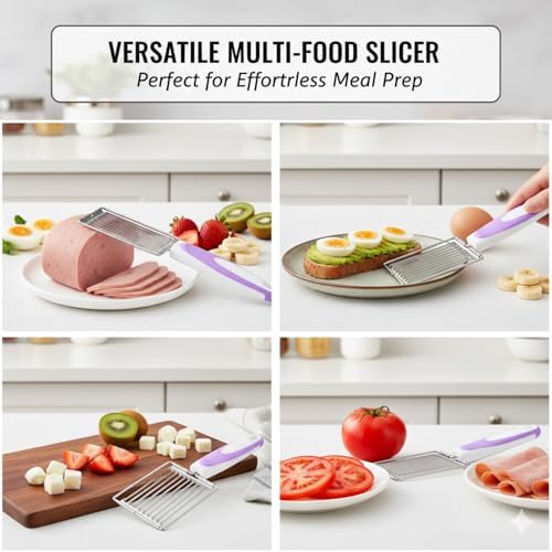 2 Pack Luncheon Meat Slicer, Stainless Steel Spam & Egg Cutter, Multipurpose Kitchen Slicing Tool with Non-Slip Handle for Soft Foods, Cheese, Tomatoes - Image 6