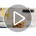 Glass Storage Containers with Lids, Glass Jar with Lid, 1 Gallon, Set of 2, Glass Canister, Storage, Laundry, Kitchen Jar, (Circular, Black)