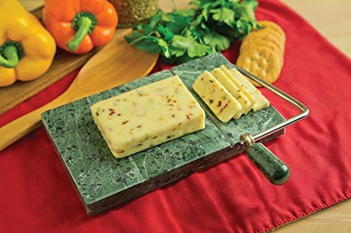 Marble Cheese Slicer, Green, 8 x 5 inch base