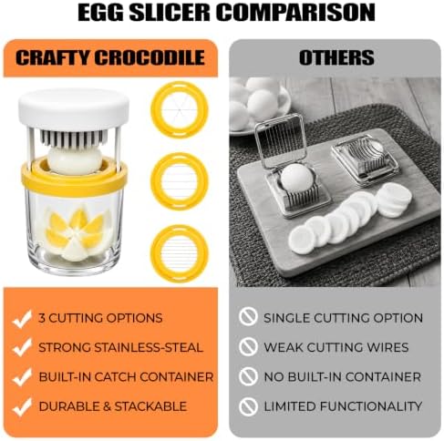 Vespara Egg Slicer for Hard Boiled Eggs, 3 -in-1 Slice Modes Egg Cutter, fruit cutter, Strawberry Slicer Grape Cutter Cup, Heavy Duty Stainless Steel Dicer for Strawberry, Banana, Grape, Mushroom - Image 6