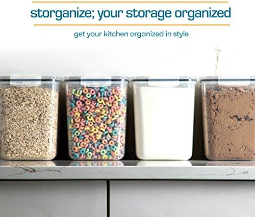 Flour Sugar Storage Containers (5.3L/4pk) Great Rice Canisters Sets For The Kitchen pantry, Large Food Storage Containers With Lids Airtight
