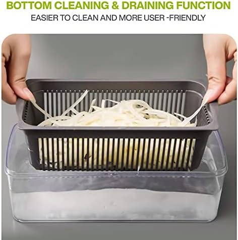 Vegetable Chopper 15-1 with Container - 8 Blades Dicer Chopper Cutter & Slicer - Draining Basket, Peeler, Egg separator, and Many More - Vegetable Chopper for Onions, Potatoes, Tomatoes - Image 7