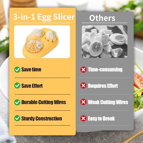 3 in 1 Egg Slicer for Hard Boiled Eggs with Cleaning Brush - Image 7