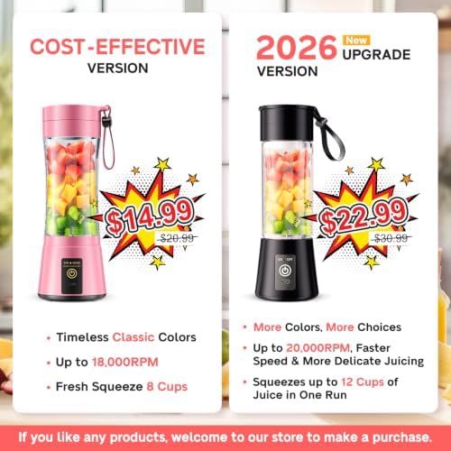 Personal Size Portable Blender Make Smoothies - 12oz Mini Blender Juice Cup - Image 6