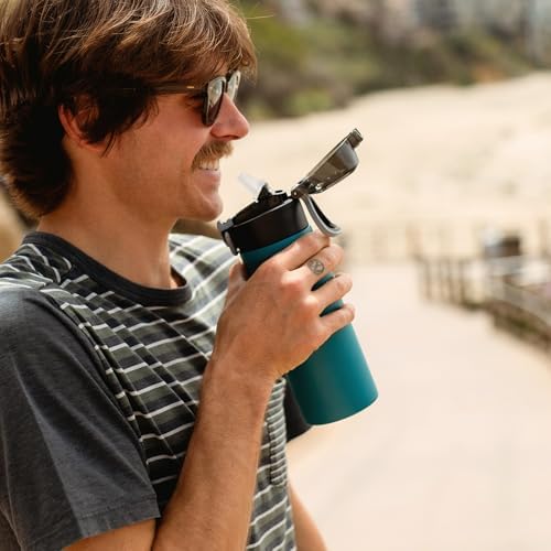 BJPKPK 14 oz Insulated Water Bottle, Straw, Handle, Stainless Steel Flask - Image 6