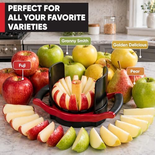 Newness 5.12-In Large Apple Slicer Corer with Base, 16-Blade