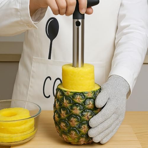 Stainless Steel Pineapple Slicer with Removable Handle | Pineapple Peeler for Core Removal