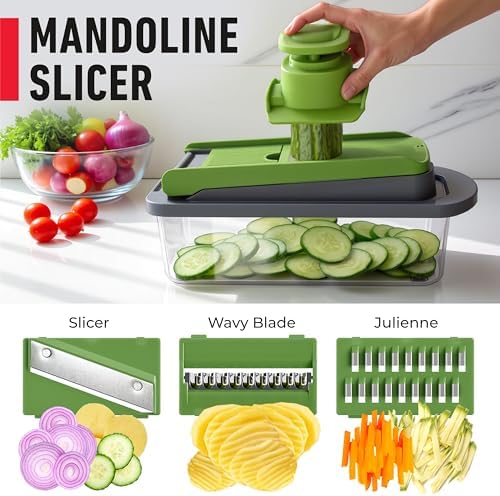 MUELLER HOME Pro-Series 10-in-1 Vegetable Chopper with Container, 8 Blade - Image 6