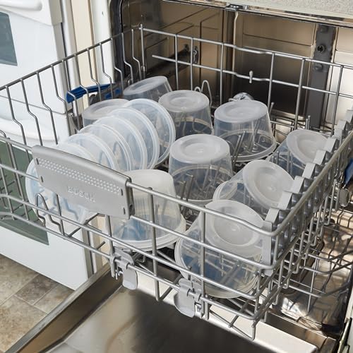 Food Storage Containers with Lids Freezer Deli Cups 90 Sets Expanded Combo Pack 8oz 12oz 16oz 24oz & 32oz BPA-Free Leakproof Round Clear Takeout Meal Prep Microwavable, Airtight Lids