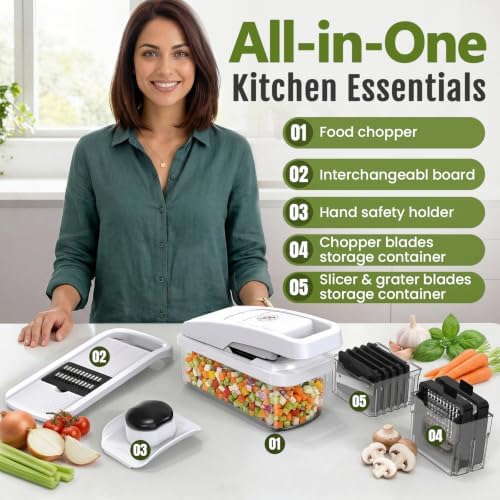 Multifunctional Vegetable Chopper & Mandoline Slicer, Veggie Chopper - Image 6