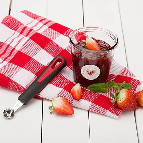 Germany Stainless Steel Tomato and Strawberry Stem Remover Corer (Red/Black)