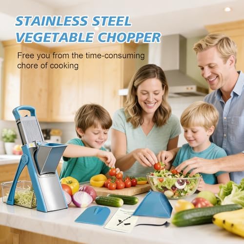 Upgraded Safety Vegetable Slicer and Chopper, Adjustable Vegetable and Food Processor, Potato and French Fry Cutter, No Blade Replacement Required, Kitchen Cutting Tool. - Image 6