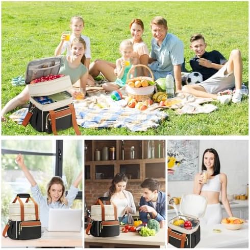 Lunch Bag for Women - Expandable Double Deck Lunch Box