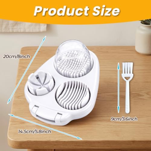 Joyzan 3 in 1 Egg Slicer, Hard Boiled Eggs 3 Way Cutter Manual Strawberry - Image 7
