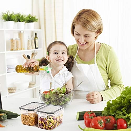 Airtight Food Storage Containers with Lids 0.8L, 16PCS, Black