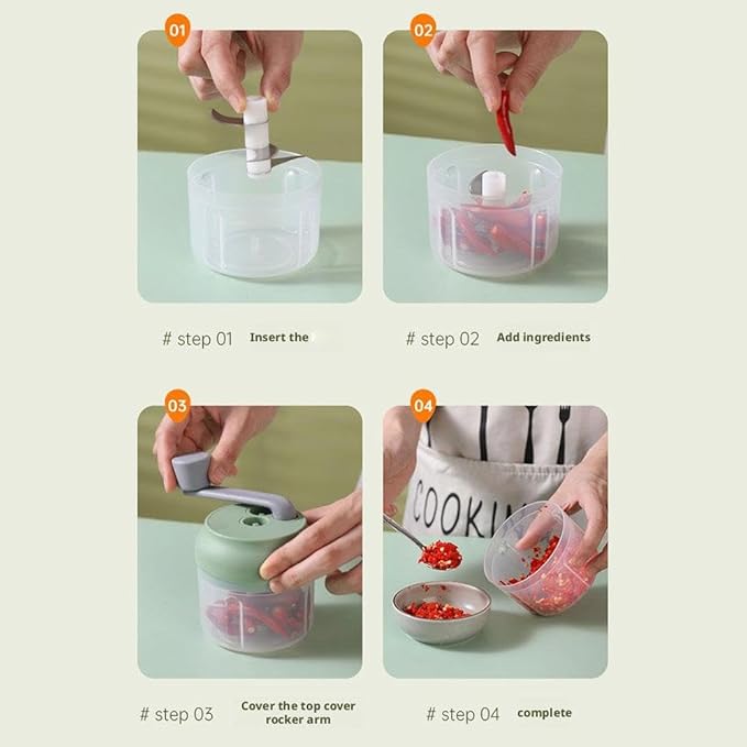 Baby Food Grinder & Manual Garlic Chopper, Portable Hand Operated Garlic Crusher Garlic Mincing Tool Garlic Masher Handheld Garlic Press for Outdoor Picnics and Home Use