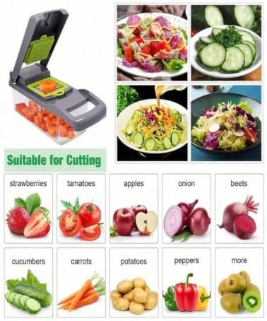 Vegetable Chopper Dicer Slicer, Multifunctional with Container - Image 3