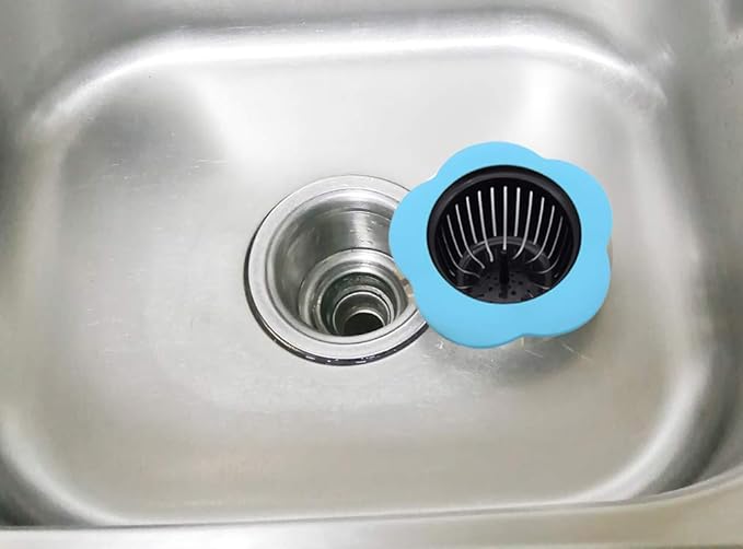 Silicone Kitchen Sink Strainer 2 Pack, Pouring strainers,Drain FilterLarge Wide Rim 4.5" Diameter (4.5" Diameter, 2 Red)