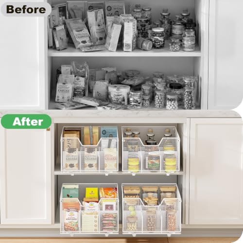 2 Pack Pull out Cabinet Organizer,Slide out Pantry Shelves Drawer Storage