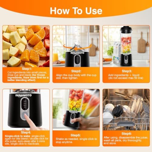 Portable Personal Size Smoothies Blender - 20oz Small Blender Juice Cup - Image 6