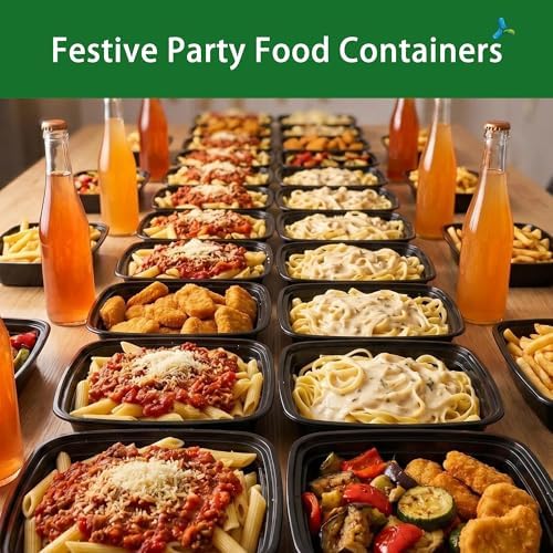 38oz Meal Prep Containers, 50 Pack Disposable Food Storage Boxes with Lids