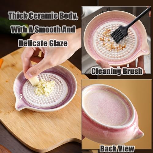 New Gradient Ceramic Grater Plate, Exquisitely Handcrafted Ginger Grater Plate for Chocolate, Fruits, Vegetables, Ginger, Garlic, and Cheese (Green)