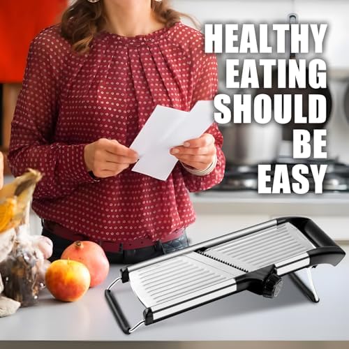 Mandoline Slicer for Kitchen, Adjustable Stainless Steel Vegetable Slicer - Image 7