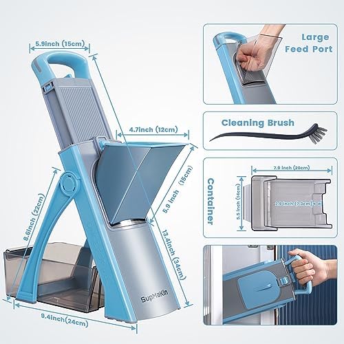 SupMaKin Safer Mandoline Slicer Plus for Kitchen Adjustable Potato Slicer - Image 6