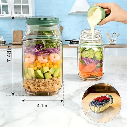 Vegetable Chopper with Container & Side-Opening Salad Jar,Kitchen Prep Tool - Image 6