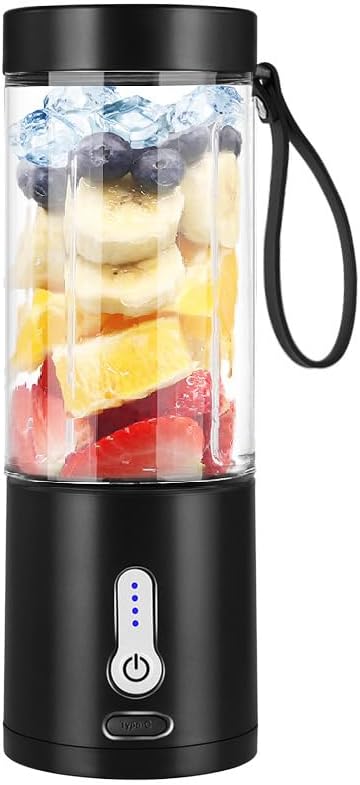 Portable Blender for Smoothies and Shakes, USB-C Rechargeable Personal Blender with 6 Stainless Steel Blades, Mini Juicer BPA Free, Portable Juicer for Kitchen Gyms Office Travel Outgoing