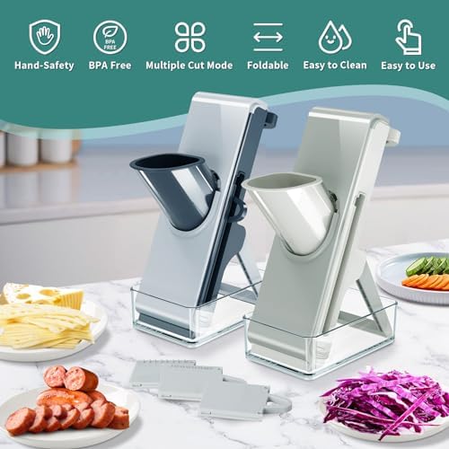 LaCyan 4in1 Mandoline Slicer for Kitchen, Fast Meal Prep (Blue) - Image 6