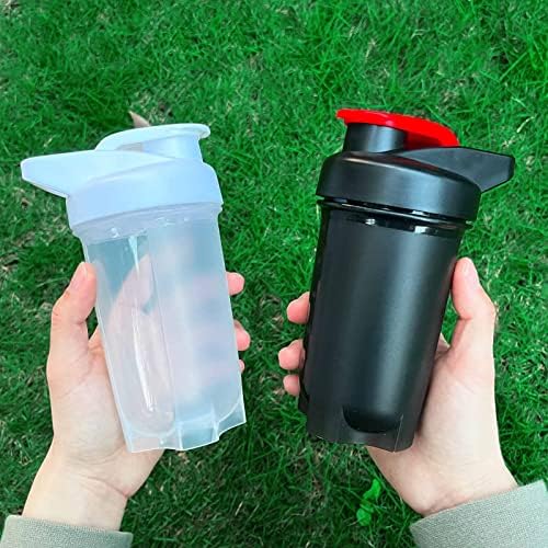 Shaker Bottle Protein Shakes Cup and 10-Ounce/300ML Shaker-Bottle with Whisk Balls, Protein Shaker- Bottles Set, Non-BPA plastic(Grey+White(2PCS)) - Image 6