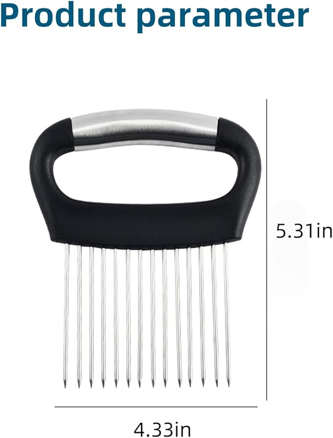 Large Onion Holder for Slicing, Extra-Large Onion Cutter Chopper, Stainless Steel Veg Slicer for Potatoes/Lemons,Eggs,Food Slicer Assistant Tool for Fruit and Meat