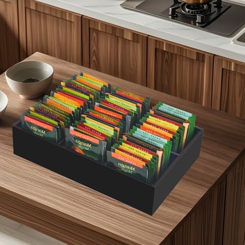 Acrylic Tea Bag Organizer, Black Tea Bag Holder, Drawer Organizer