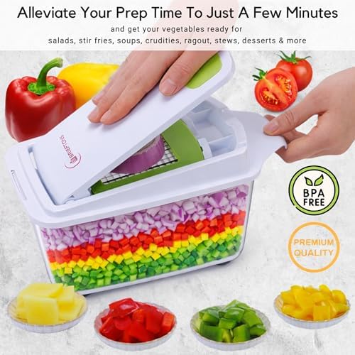 Brieftons QuickPush 8-Cup Push-Down Manual Vegetable Chopper & Food Dicer - Image 6