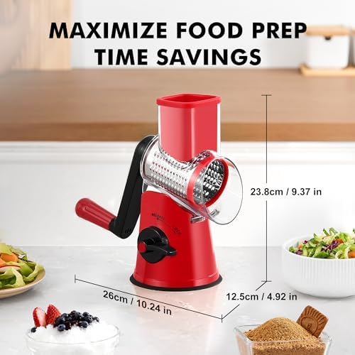 GDL Cheese Grater Hand Crank, Rotary Cheese shredder, Vegetable Slicer - Image 7